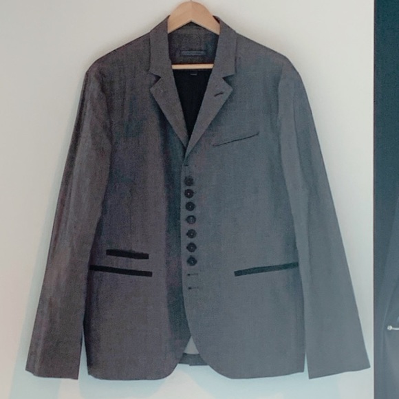 Men’s Grey John Varvatos Military Style Blazer - Picture 2 of 5